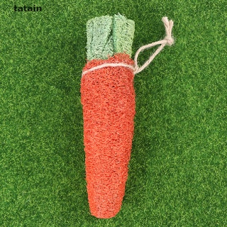 [TAN] Hamster Rabbit Chew Toys Chinchilla Accessories Loofah Sponge Carrot for Animal DFG (8)