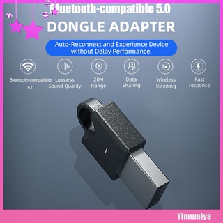 (Yimumiya) B108 adaptador Bluetooth USB Mini Bluetooth 5.0 Dongle receptor transmisor para PC