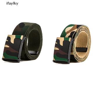 [Ifaylky] Camouflage Canvas Belt Men Women Waist Belt Plastic Buckle Casual Cowboy Belts NYGP