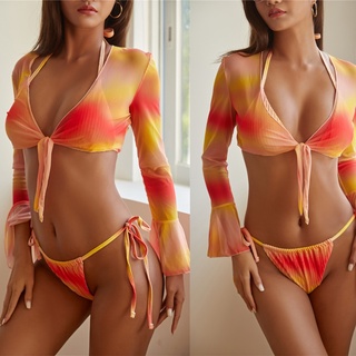 SPMH Sexy Bikini 2022 Trajes De Baño Mujeres Biquini Push Up Conjunto De Natación Traje Ropa De Playa Color Degradado