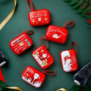 Monedero de estilo navideño para mujer, bolsa de tarjetas de regalo con estampados (8)