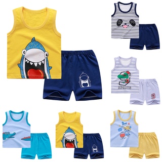 [*dos Veces*-] conjunto de trajes de verano para niños/niños/niñas sin mangas/Top+pantalones cortos/ropa Casual