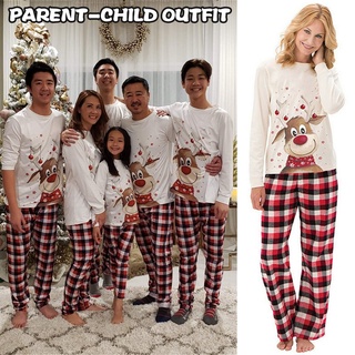 Kids Men Women Sleepwear Family Matching Christmas Elk Pajamas Sets Xmas Pajamas Set