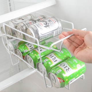 MAXIN 2 niveles de Metal de Soda de alimentos puede almacenamiento estante titular dispensador de bebidas organizador de exhibición para refrigerador gabinete de cocina (8)