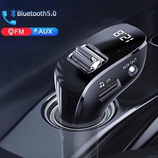 Transmisor FM de coche Bluetooth 5.0 AUX manos libres inalámbrico Kit de coche Dual USB cargador de coche Auto Radio FM modulador reproductor MP3