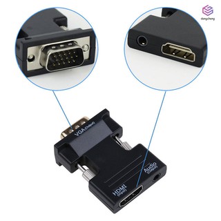 convertidor hdmi hembra a vga macho con adaptador de audio compatible con salida de señal 1080p (2)