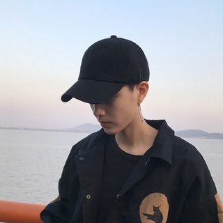 [New Era] Hat male Korean student pure black summer fashion new cap all-match adjustable light board baseball cap