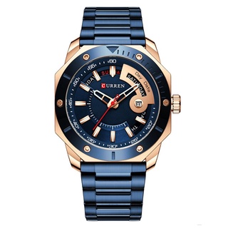 curren 8344 reloj de pulsera para hombres impermeable reloj de cuarzo de negocios correa de acero inoxidable reloj con pantalla luminosa curren.mx