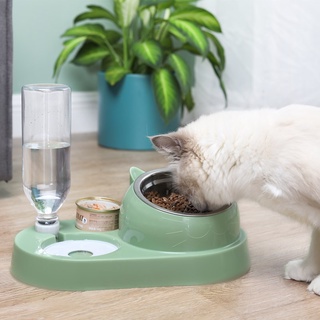 Fuente de agua para gatos cuenco para gatos doble cuenco automático para mascotas comedero para perrosgatos cuenco para
