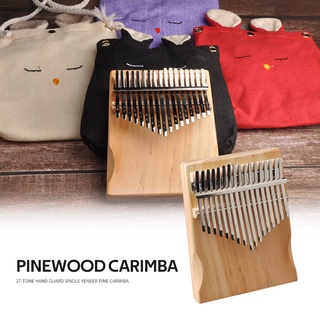 pretty 17 teclas kalimba pine instrumento musical pulgar dedo piano para principiantes