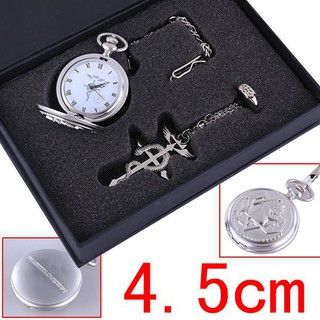 fullmetal alchemist reloj de bolsillo de cuarzo con anillos de collar