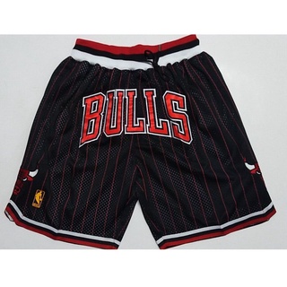 Mz NBA shorts Chicago Bulls pantalones cortos deportivos negro-rojo raya bolsillo versión