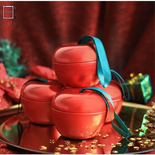 SOLEMNE Creativo Caja de regalo de dulces Durable Forma de manzana Caja de regalo de Navidad Rojo Nuevo Verde Hierro Para niños/Multicolor