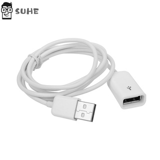SUHE 1M-3ft nuevo USB 2.0 electrónico para PC portátil portátil Cable de extensión de Audio blanco caliente macho a hembra Cable