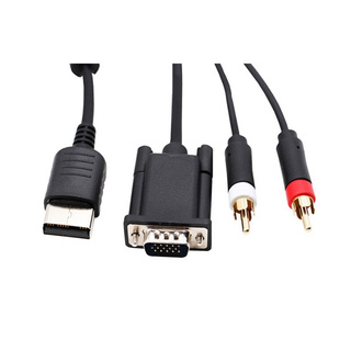 Long 1.8m Vga To Sega Dc Dreamcast Cable For Vga Monitor And Audio Rca + 3.5mm To 2-male Rca Adapter
