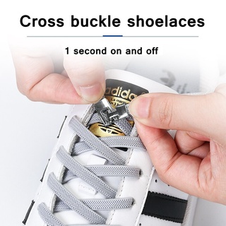AL Cross buckle Shoelaces 1 Second Quick No Tie Shoelaces Elastic Kids Adult Unisex Sneakers Shoelace Lazy Laces Strings