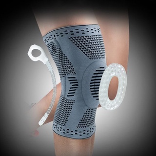 Soporte de rodilla 3D Soporte de rótula Rodilleras de resorte de silicona Soporte de malla de manga de rodilla de baloncesto