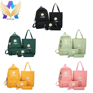 [nuevo]4 Pzs/juego de mochilas de lona para escuela/estudiantes/lindas bolsas de lona para mochila escolar de gran capacidad