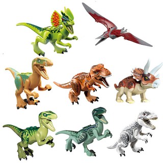 Jurassic World Dinosaur Tyrannosaurus Rex Velociraptor Triceratop Compatible Lego minifiguras bloques de construcción juguetes para niños