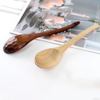 8 Inch Wooden Spoon Ecofriendly Tableware Bamboo Scoop Eating Mixing Stirring Soup Spoons Japanese Style Long Handle Spoon (4)