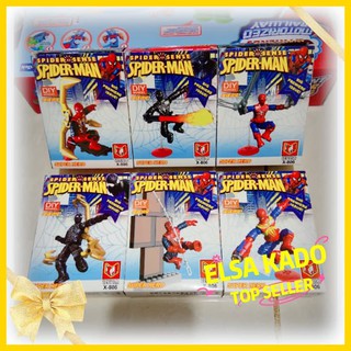 Juguetes para niños lego mini figura Spiderman iron spider super héroe