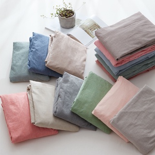 Sábana bajera de algodón lavada de una pieza colcha de Color sólido Funda de colchón1.5m1.8Arroz de la hoja de cama