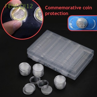 fengqi12 10 pcs cápsulas titular acrílico redondo casos de plástico caja de recogida nueva caja de monedas de 30 mm transparente almacenamiento de monedas/multicolor