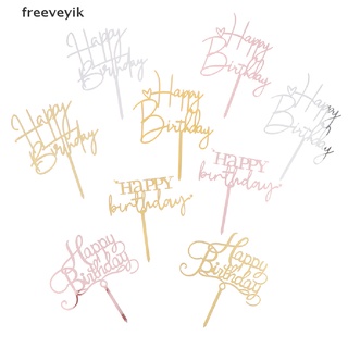 [Freev] Piezas De Papel Purpurina Para Tartas De Feliz Cumpleaños , Cupcake , Postres , Decoración MX11