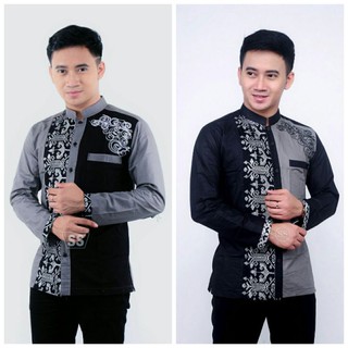 Hombre Batik camisa Gus Azmi Syubbanul Muslimin algodón fino Batik Hadroh Azzahir Hilwa