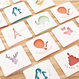 8 estilos creativo tarjeta de felicitación DIY regalo tarjeta de deseos tarjeta de mensaje para navidad cumpleaños boda fiesta festiva saludo cuento de hadas