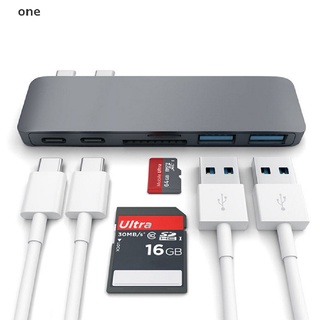Un Concentrador USB C 3.1 Tipo Dual-A HDMI RJ45 PD 3.0 SD Para MacBook Adaptador .
