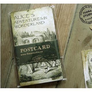 20pcs Alice in Wonderland Drawing series Retro collection lover postal decoraciones especiales