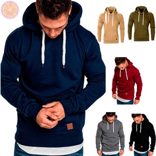 Hombres invierno sudaderas con capucha de manga larga bolsillos con capucha jersey minimalista Casual deportes Tops