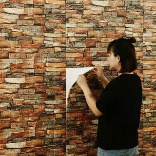 3D Brick Wall Sticker DIY Wallpaper for Living Room Bedroom TV Wall Waterproof Self-Adhesive Foam Plastic Wall Stickers