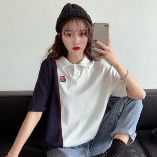 liu*2021 camiseta de manga corta para mujer verano nuevo estilo coreano estilo universitario ins suelta y cómoda camisa Polo estudiante super a camisa