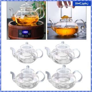 [listo stock] tetera de vidrio borosilicato con infusor extraíble, estufa segura tetera de té, hervidor de té floreciente y hoja suelta, multi