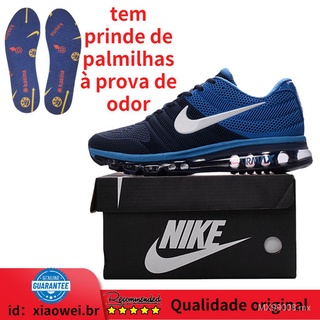 Originais tenis Nike Air Max 2017 Men 's Running Sapatos Calçados Esportivos Tênis Tamanho Grande --- Blue white (1)