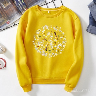 Suéter con estampado de flores con cuello redondo para mujer (5)