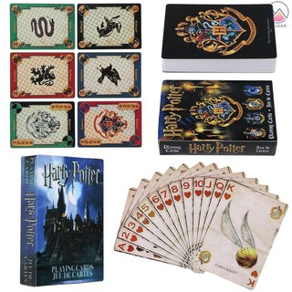 Juego de cartas de juego de barajas caja mesa escritorio fiesta juego de viaje para símbolos de Harry Potter/Hogwarts House Poker cartas de juego (2)