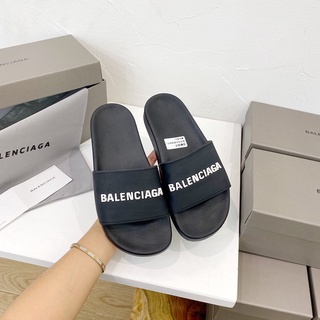 Balenciaga Flip Flop negro pareja 2021S PU espuma Outsole Dermis forro sandalias de moda para las mujeres
