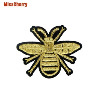 [MissCherry] Bordado de abeja dorada hierro/sew en parche apliques sombrero bolsa insignia motivo