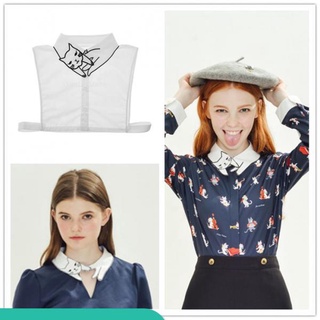 [brcut1] Ladies Fake Collar Detachable Lapel Shirt Peter Pan Blouse Kitty