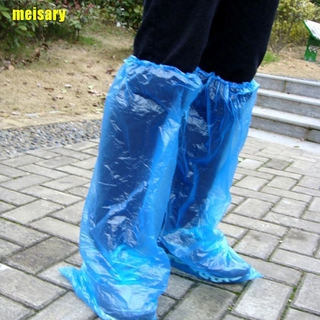 [mei] 5 pares de fundas de plástico impermeable para zapatos de lluvia de alta parte superior antideslizante para mujeres hombres ypq