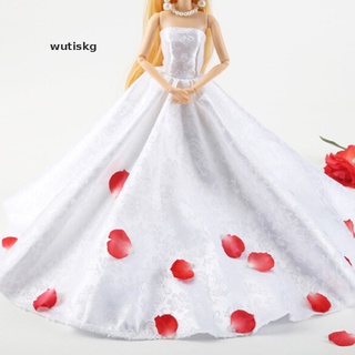 wutiskg 2018 handmake blanco y rojo boda princesa vestido elegante vestido de ropa para barbie muñeca vestidos mx