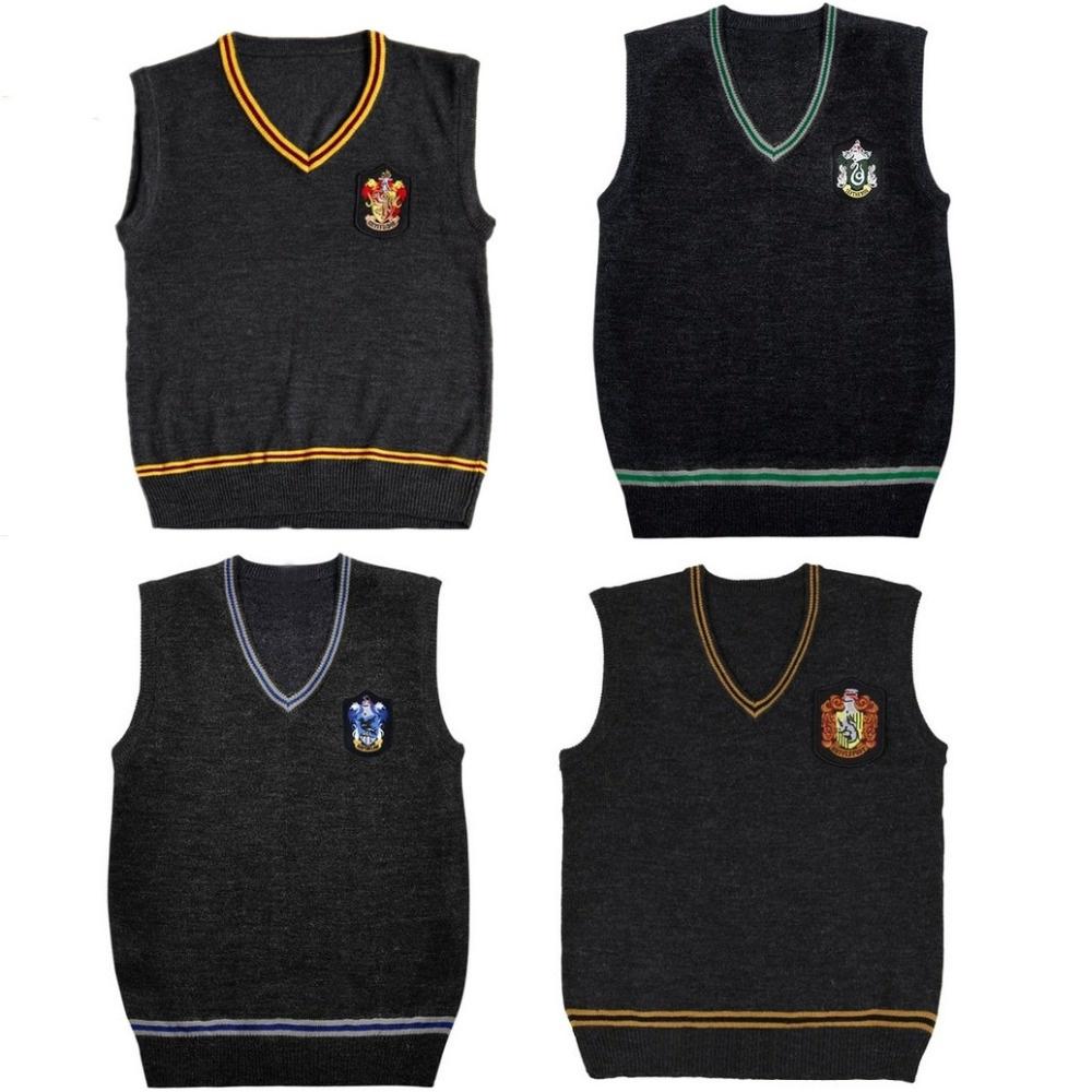 Los hombres Harry Potter chaleco Hufflepuff Ravenclaw Slytherin Gryffindor suéter sin mangas chaleco (1)