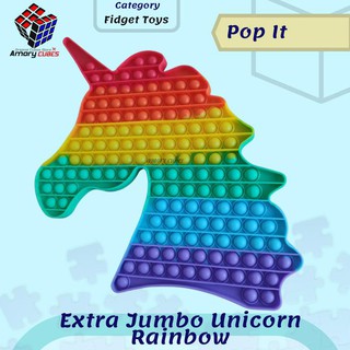 Extra JUMBO - unicornio arco iris Fidget juguetes Pop It Squishy