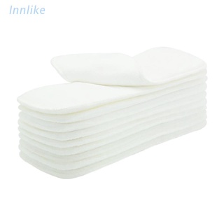 Inn 10 pzs 3 capas de microfibra para pañales de tela reutilizables Super absorbentes suaves transpirables pañales para pañales de bebé