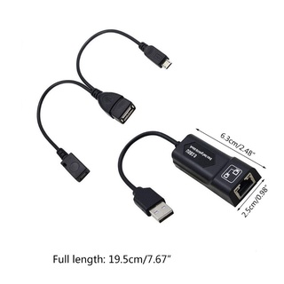 Shas negro Durable LAN Ethernet adaptador USB convertidor Cable para Ama-zon FIRE TV 3 accesorios de dispositivo (2)