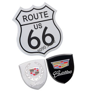 Para Cadillac SLS DTS ELR Route US 66 aleación del cuerpo del coche etiqueta engomada del nombre de la placa de nombre de la ventana trasera emblema de la insignia de la insignia de la cubierta de la decoración (1)