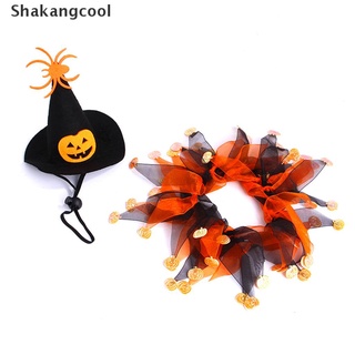 [skc] collar y sombrero de halloween para mascotas, perro, gato, halloween, sombrero, fiesta, cosplay, decoración de mascotas, shakangcool (1)